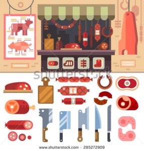 stock-vector-variety-of-food-in-the-butcher-shop-delicious-meat-products-for-sale-steaks-and-sausages-scheme-285272909